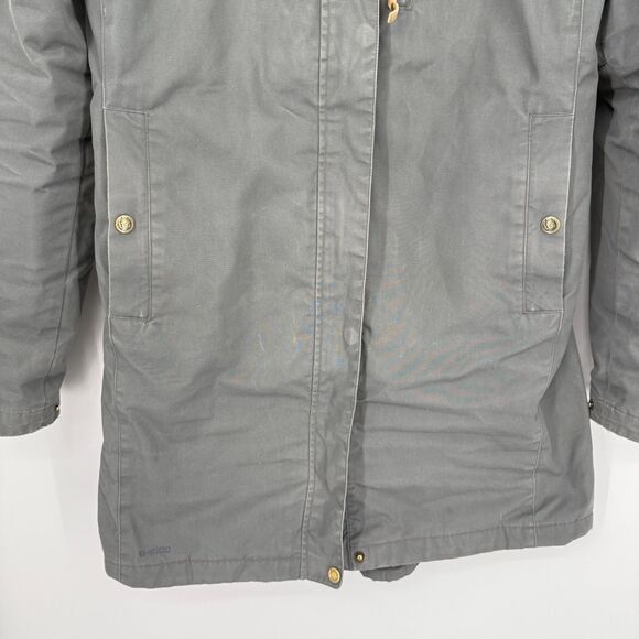 Fjallraven Kiruna Padded Parka Gray G-1000 Hooded Insulated Coat Womens M - Picture 3 of 16